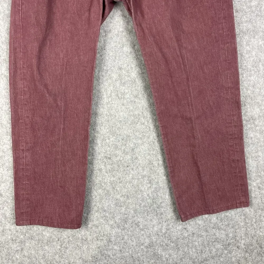 Levis 501 Jeans Mens 34x27 Pink‎ Red Cotton Straight Denim Mid Rise READ
